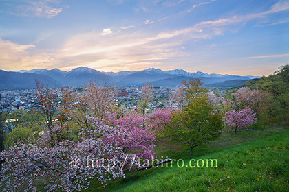 2019,05,08山岳博物館より北アルプスの夕景175B.jpg